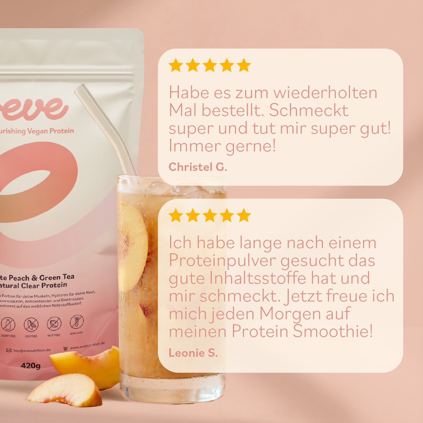White Peach & Green Tea Natural Clear Protein - (vegan)