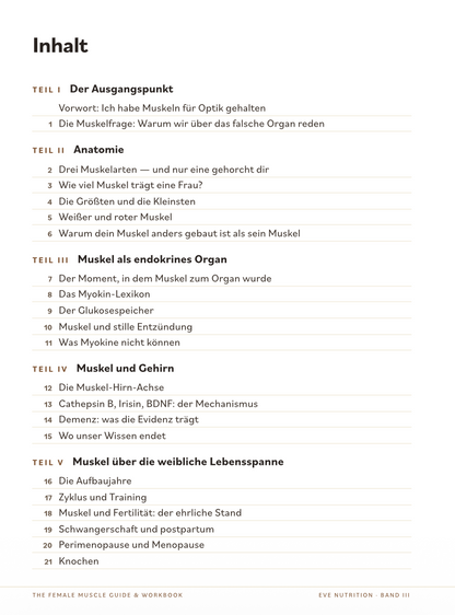 The Female Muscle Guide & Workbook — Muskelwissen für Frauen | eve nutrition (eBook)